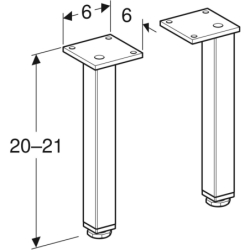 Selnova Square Zestaw nóg, H19.7-20.5cm, biały GEBERIT 501.423.01.1