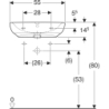 Selnova Comfort Umywalka, B55cm, H15cm, T55cm, z przelewem, z otworem na baterię GEBERIT 501.461.00.7