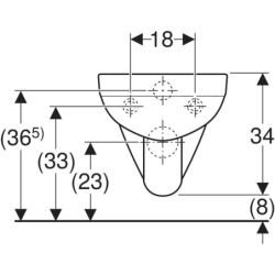 Selnova Compact Wisząca miska WC, lejowa, B36cm, H34cm, T48cm, krótka, kształt geometryczny GEBERIT 501.504.00.7