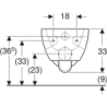 Selnova Wisząca miska WC, lejowa, B36cm, H33cm, T53cm, częściowo ukryte mocowania, Rimfree GEBERIT 501.545.01.1