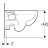 Selnova Wisząca miska WC, lejowa, B36cm, H33cm, T53cm, częściowo ukryte mocowania, Rimfree GEBERIT 501.545.01.1