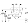 Selnova Square Wisząca miska WC, lejowa, B35cm, H33cm, T54cm, częściowo ukryte mocowania, Rimfree GEBERIT 501.546.01.1