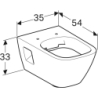 Selnova Square Wisząca miska WC, lejowa, B35cm, H33cm, T54cm, częściowo ukryte mocowania, Rimfree GEBERIT 501.546.01.1