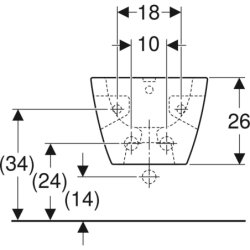 Selnova Square Bidet wiszący, B35cm, H26cm, T54cm, częściowo ukryte mocowania, z przelew, z otw. na bat. GEBERIT 501.547.01.7