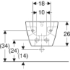 Selnova Square Bidet wiszący, B35cm, H26cm, T54cm, częściowo ukryte mocowania, z przelew, z otw. na bat. GEBERIT 501.547.01.7
