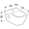 Selnova Square Bidet wiszący, B35cm, H26cm, T54cm, częściowo ukryte mocowania, z przelew, z otw. na bat. GEBERIT 501.547.01.7