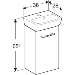 Selnova Square Set szafki podum., 36x28x65,2cm, 1 drzwi, orzech włoski hickory jasny, z um. kompakt GEBERIT 502.745.00.1