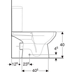 Selnova Square miska WC do spł. nasadzanej, 35x68x40cm, częściowo ukryte mocowania, odpływ poziom, Rimfree GEBERIT 501.563.01.7