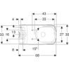 Selnova Square miska WC do spł. nasadzanej, 35x68x40cm, częściowo ukryte mocowania, odpływ poziom, Rimfree GEBERIT 501.563.01.7