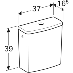Selnova Square spł. nasadzana, 36,5x16,5x39,5cm, spł. dwudzielne, przył. wody z boku, do WC Rimfree GEBERIT 501.578.01.1