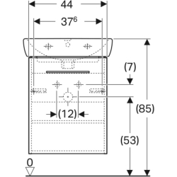 Selnova Square Set szafki podum., 50x42x64,9cm, 1 drzwi, orzech włoski hickory jasny, z um. kompakt, GEBERIT 502.753.00.1