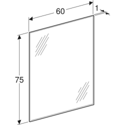 Selnova Square Lustro, B60cm, 75cm, T1cm GEBERIT 502.891.00.1