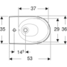 Selnova Bidet wiszący, B36cm, H26cm, T53cm, ukryte mocowania, z przelewem, z otworem na baterię GEBERIT 501.993.00.1