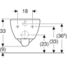 Selnova Wisząca miska WC, lejowa, B36cm, H33cm, T53cm, ukryte mocowania, Rimfree GEBERIT 502.035.00.1