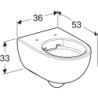 Selnova Wisząca miska WC, lejowa, B36cm, H33cm, T53cm, ukryte mocowania, Rimfree GEBERIT 502.035.00.1