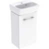Selnova Square Set szafki podumyw., 36x28x65,2cm, 1 drzwi, biały, z umyw. kompakt, z przelew i otw. na bat. GEBERIT 502.742.00.1