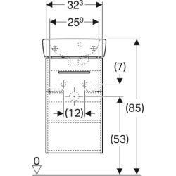 Selnova Square Set szafki podumyw., 36x28x65,2cm, 1 drzwi, biały, z umyw. kompakt, z przelew i otw. na bat. GEBERIT 502.742.00.1