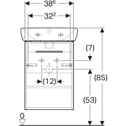 Selnova Square Set szafki podumyw., 45x35x64,9cm, 1 drzwi, biały, z umyw. kompakt, z przelew i otw. na bat. GEBERIT 502.746.00.1
