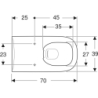 Selnova Comfort Wisząca miska WC, lejowa, B39cm, H36cm, T70cm, długa, Rimfree GEBERIT 500.791.01.7