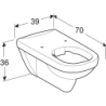 Selnova Comfort Wisząca miska WC, lejowa, B39cm, H36cm, T70cm, długa, Rimfree GEBERIT 500.791.01.7