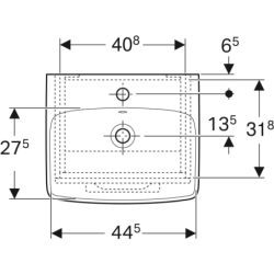 Selnova Square Set szafki podumyw., 50x42x64,9cm, 1 drzwi, lava, z umyw. kompakt, z przelew i otw. na bat. GEBERIT 502.751.00.1
