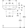 Selnova Comfort Umywalka, B60cm, H15cm, T55cm, z przelewem, z otworem na baterię GEBERIT 502.769.00.7