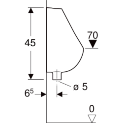 Selnova Pico Pisuar, B32.5cm, H45cm, T35cm, dopływ u góry, odpływ w dół GEBERIT 502.790.00.1