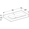 Modo Umywalka, B80cm, H15.5cm, T48.5cm, z przelewem, z otworem na baterię GEBERIT 502.859.00.1