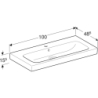 Modo Umywalka, B100cm, H15.5cm, T48.5cm, z przelewem, z otworem na baterię GEBERIT 502.876.00.1