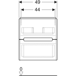 Modo Szafka pod umywalkę kompaktową, B49cm, H55cm, T39.5cm, z dwoma szufladami, biały GEBERIT 502.877.01.1
