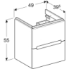 Modo Szafka pod umywalkę kompaktową, B49cm, H55cm, T39.5cm, z dwoma szufladami, biały GEBERIT 502.877.01.1
