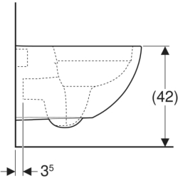 Acanto Wisząca miska WC, lejowa, B35cm, H34cm, T51cm, ukryte mocowania, Rimfree, KeraTect GEBERIT 500.600.01.8