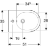 Acanto Bidet wiszący, B35cm, H29cm, T51cm, ukryte mocowania, z przelewem, z otworem na baterię, KeraTect GEBERIT 500.601.01.8