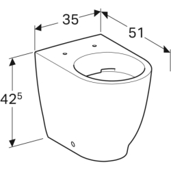 Acanto miska WC, 35x51x42,5cm, podwyższona, odpływ, ukryte mocowania, Rimfree, KeraTect GEBERIT 500.602.01.8