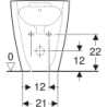 Acanto Bidet stojący, 35x51x42,5cm,  ukryte mocowania, z przelew i otw. na bat., KeraTect GEBERIT 500.603.01.8