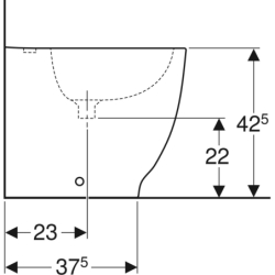 Acanto Bidet stojący, 35x51x42,5cm,  ukryte mocowania, z przelew i otw. na bat., KeraTect GEBERIT 500.603.01.8