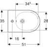 Acanto Bidet stojący, 35x51x42,5cm,  ukryte mocowania, z przelew i otw. na bat., KeraTect GEBERIT 500.603.01.8
