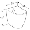 Acanto Bidet stojący, 35x51x42,5cm,  ukryte mocowania, z przelew i otw. na bat., KeraTect GEBERIT 500.603.01.8
