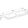 Acanto Umywalka podwójna, B120cm, H16.8cm, T48.2cm, z przelewem, bez otworu na baterię, KeraTect GEBERIT 500.628.01.8