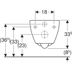 Acanto Wisząca miska WC,  B35.5cm, H33.5cm, T53cm, ukryte mocowanie, z techniką spłukiwania TurboFlush GEBERIT 502.717.00.1