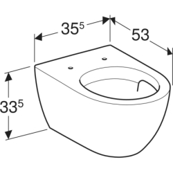 Acanto Wisząca miska WC,  B35.5cm, H33.5cm, T53cm, ukryte mocowanie, z techniką spłukiwania TurboFlush GEBERIT 502.717.00.1