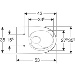 Acanto Wisząca miska WC,  B35.5cm, H33.5cm, T53cm, ukryte mocowanie, tech. spł. TurboFlush, KeraTect GEBERIT 502.717.00.8