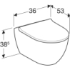 Acanto Set wisz. miski WC, 36x53x38,5cm, ukryte mocow., tech. spł. TurboFlush, deska  wolny opad wypinana GEBERIT 502.774.00.1