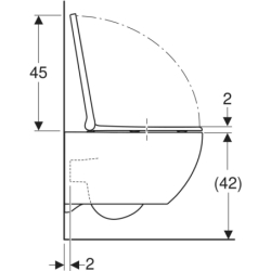 Acanto Set wisz. miski WC, 36x53x38,5cm, ukryte mocow., TurboFlush, KeraTect, z deską wolny opad wypinana GEBERIT 502.774.00.8