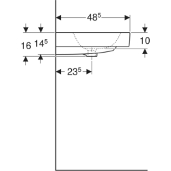 iCon Umywalka podwójna, B120cm, H16cm, T48.5cm, z dwoma przelewami, z dwoma otworami na baterię, KeraTect GEBERIT 124120600