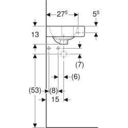 iCon Umywalka kompaktowa narożna, B46cm, H13cm, T33cm, bez przelewu, bez otworu na baterię GEBERIT 124730000