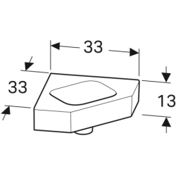 iCon Umywalka kompaktowa narożna, B46cm, H13cm, T33cm, bez przelewu, bez otworu na baterię GEBERIT 124730000