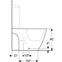 iCon miska WC do spłuczki nasadzanej,  B35.5cm, H40cm, T63.5cm, ukryte mocowania, odpływ, Rimfree, KeraTect GEBERIT 200460600