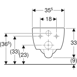 iCon Wisząca miska WC, lejowa, B35.5cm, H33cm, T53cm, ukryte mocowania, KeraTect GEBERIT 204000600