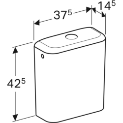iCon Spłuczka nasadzana, spłukiwanie dwudzielne, przyłącze wody z boku lub na dole, KeraTect GEBERIT 229420600